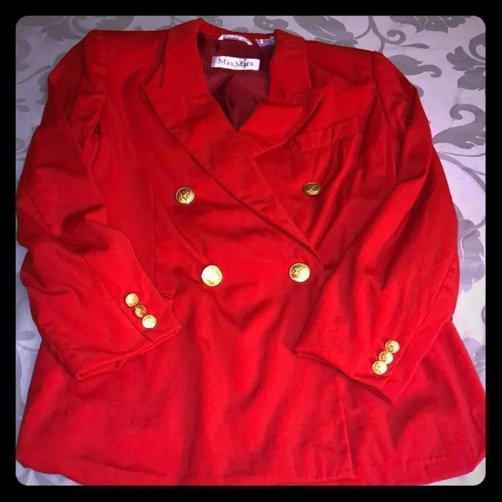 MaxMara Red Tuxedo‎ Blazer